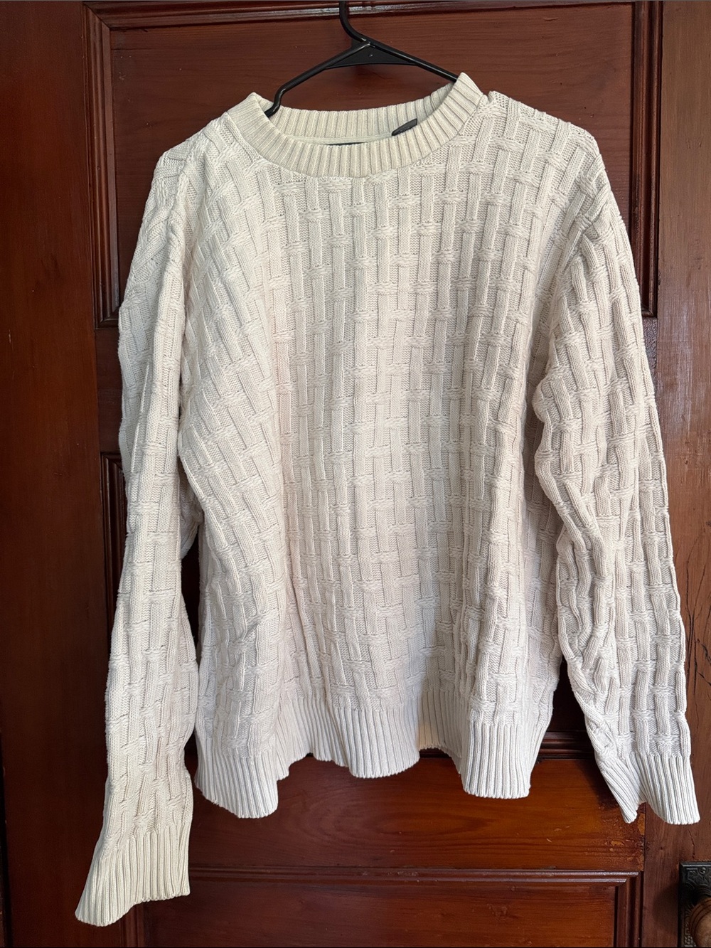 Vintage Oscar de la renta Cream Cable Knit Crewneck Sweater
